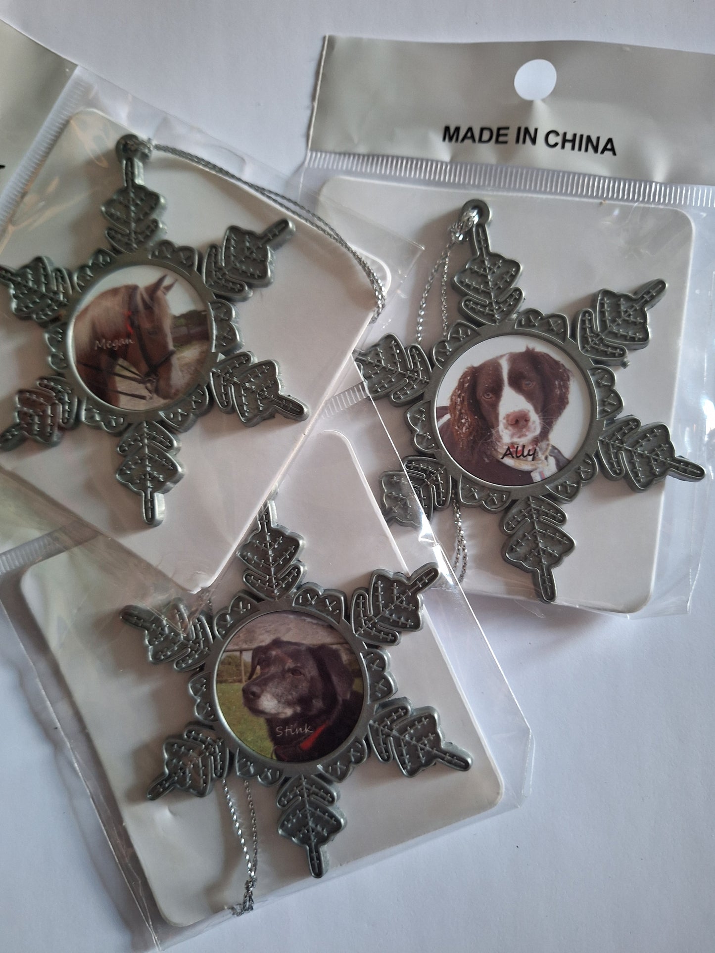 Personalised snowflake metal ornament