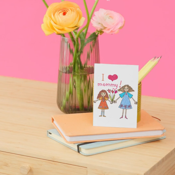 A perfect Mother’s Day gift—turn your child’s drawings into beautiful A6 keepsake cards.