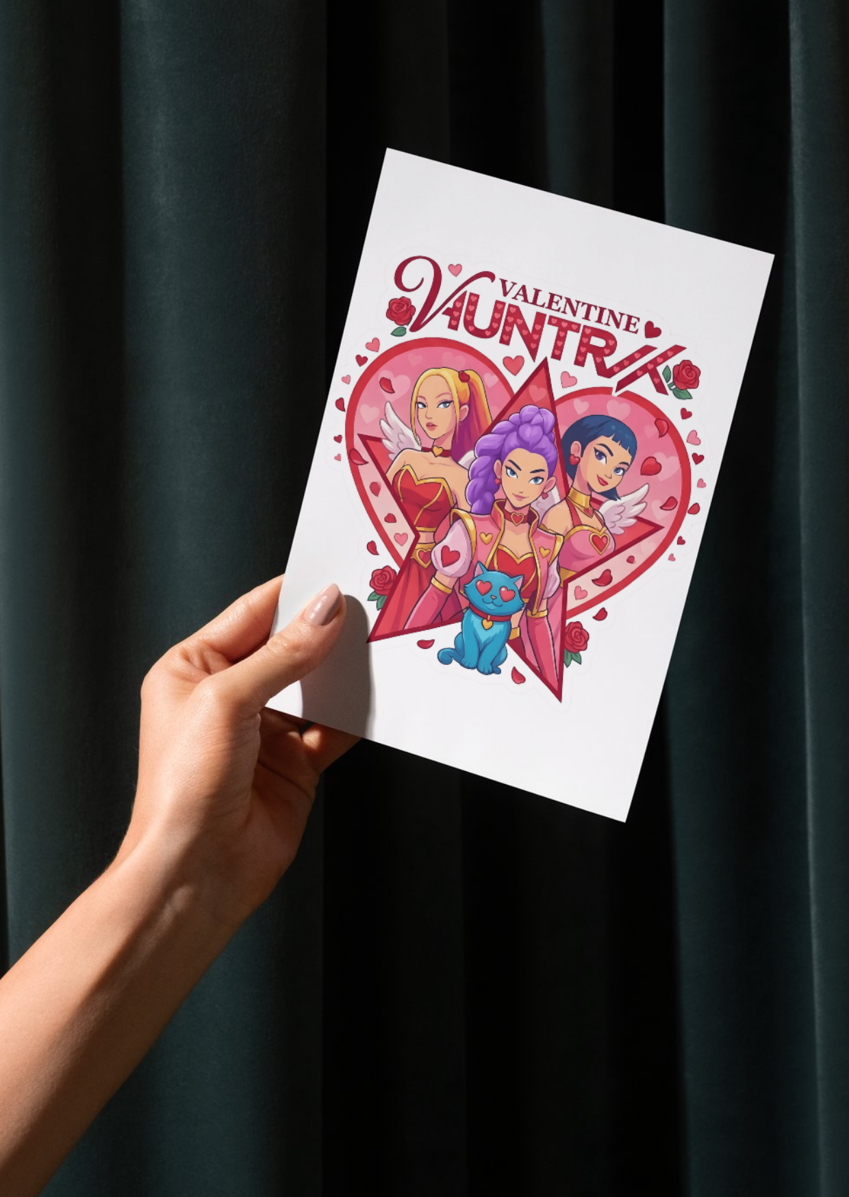 Kpop Demon Hunter Valentines Day Cards Mystery pack of 5 cards