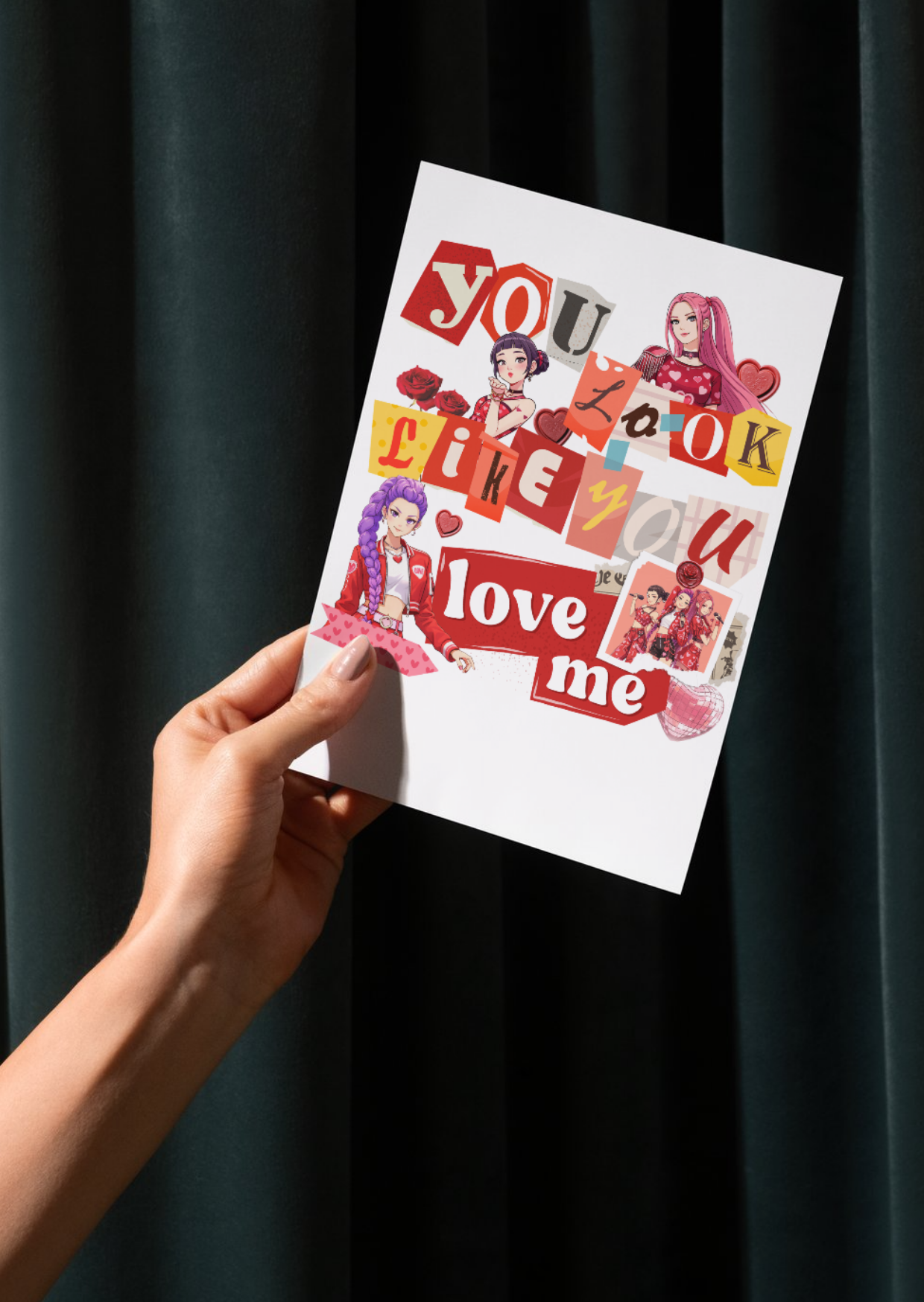 Kpop Demon Hunter Valentines Day Cards Mystery pack of 5 cards