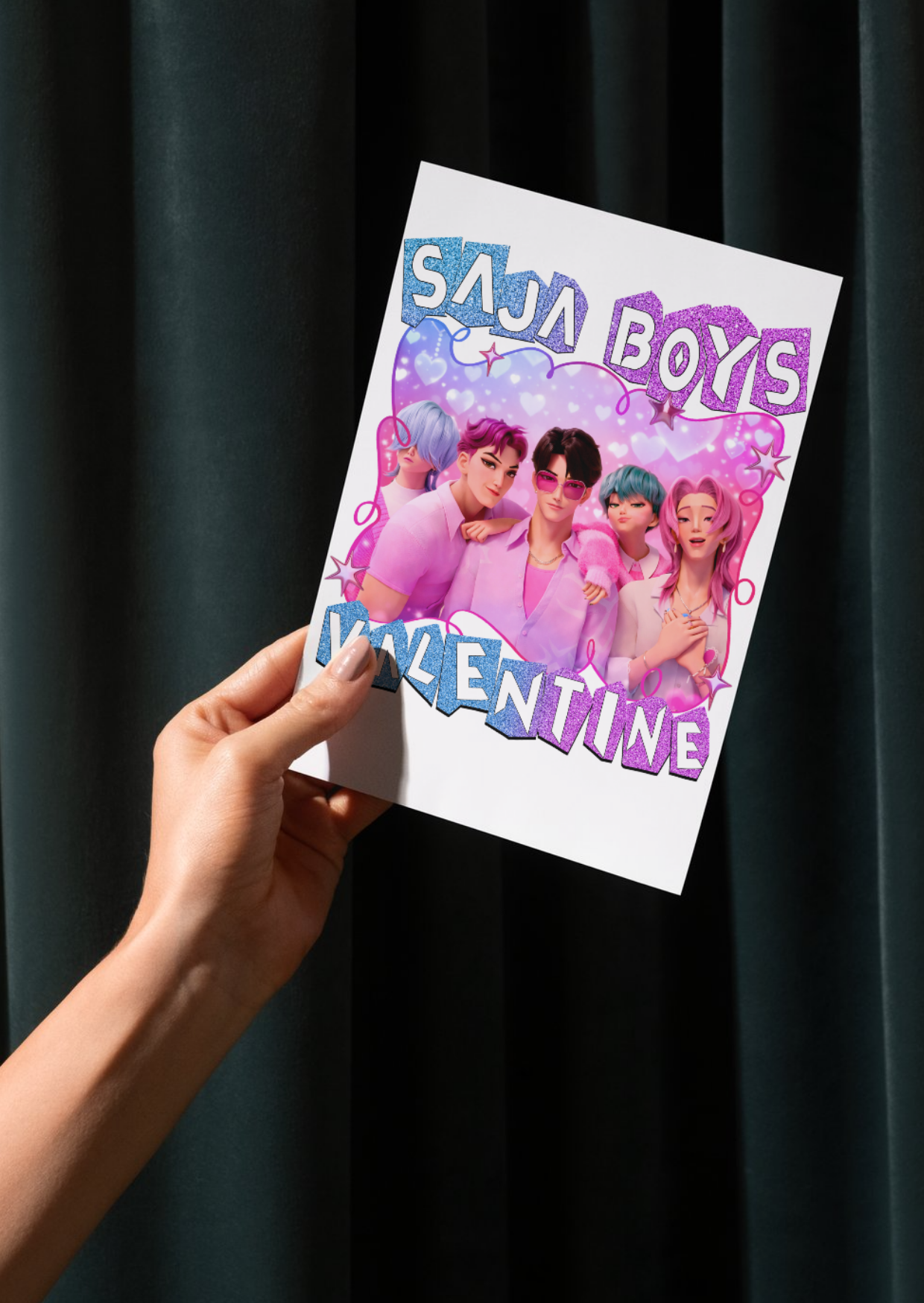 Kpop Demon Hunter Valentines Day Cards Mystery pack of 5 cards