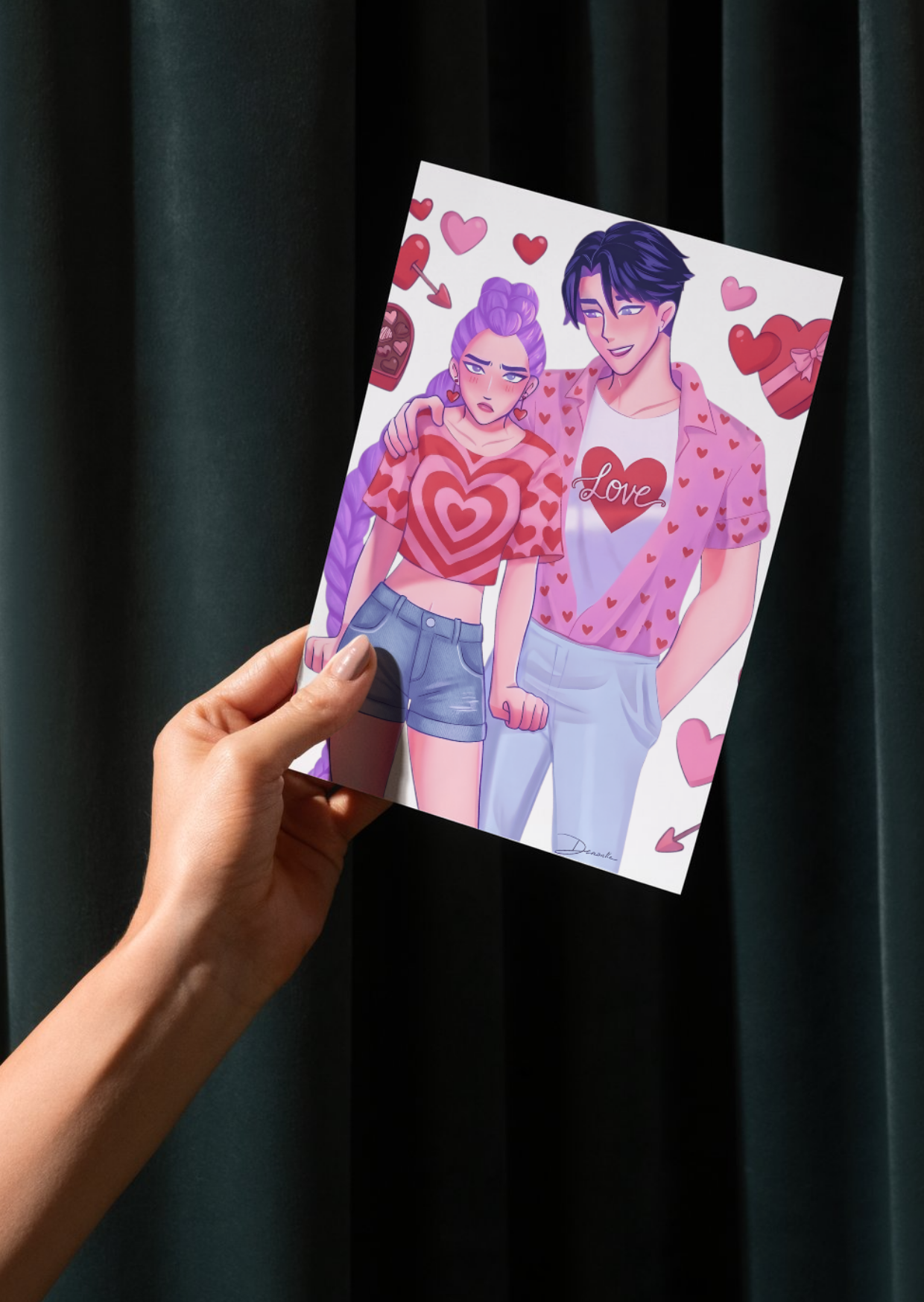 Kpop Demon Hunter Valentines Day Cards Mystery pack of 5 cards