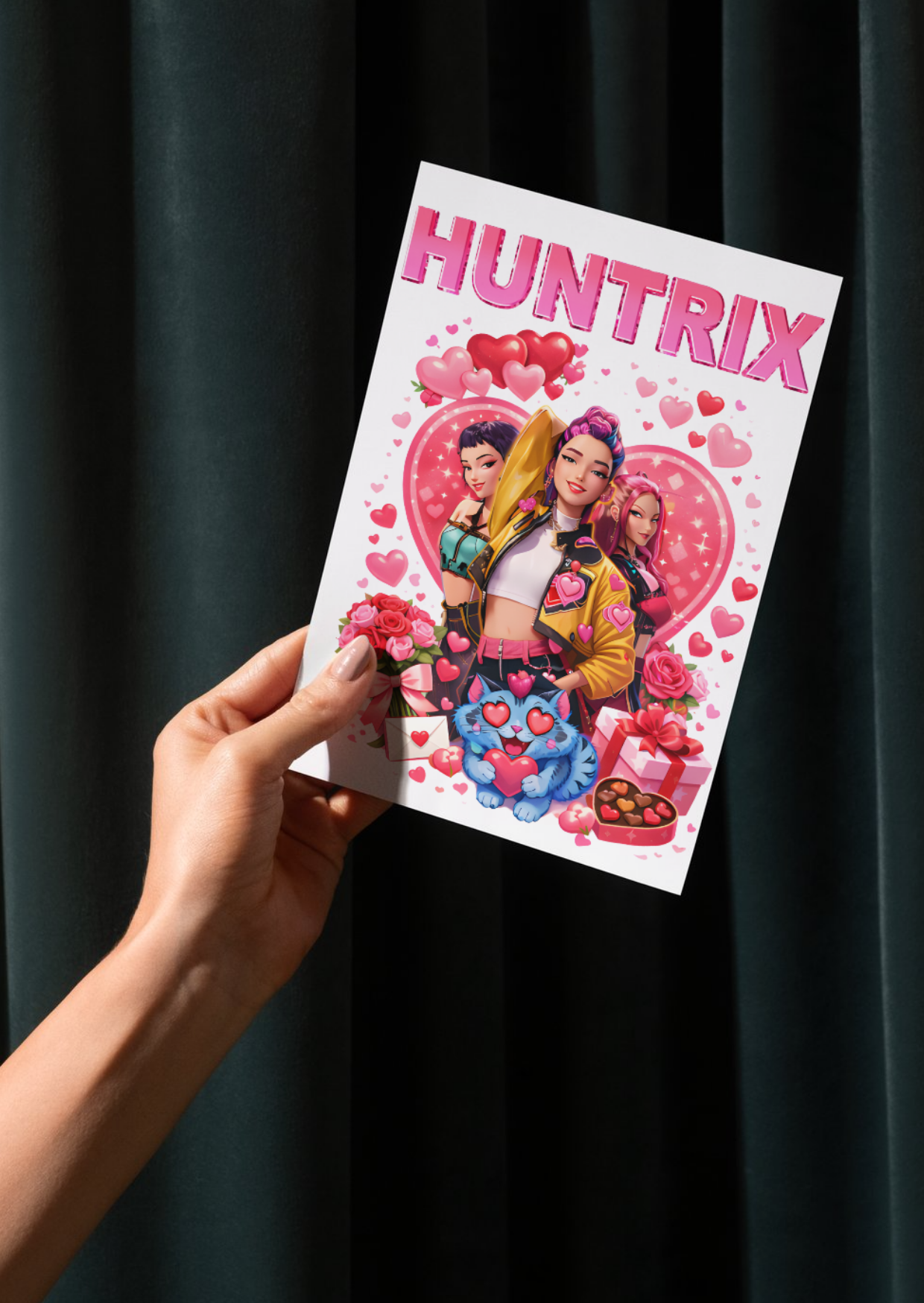 Kpop Demon Hunter Valentines Day Cards Mystery pack of 5 cards