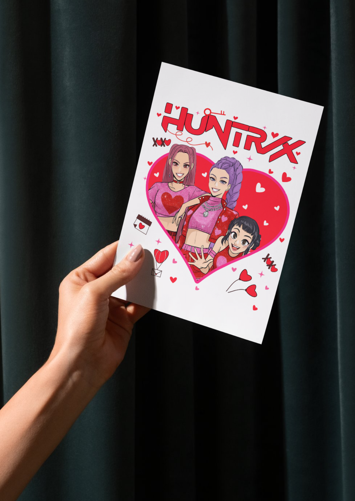 Kpop Demon Hunter Valentines Day Cards Mystery pack of 5 cards